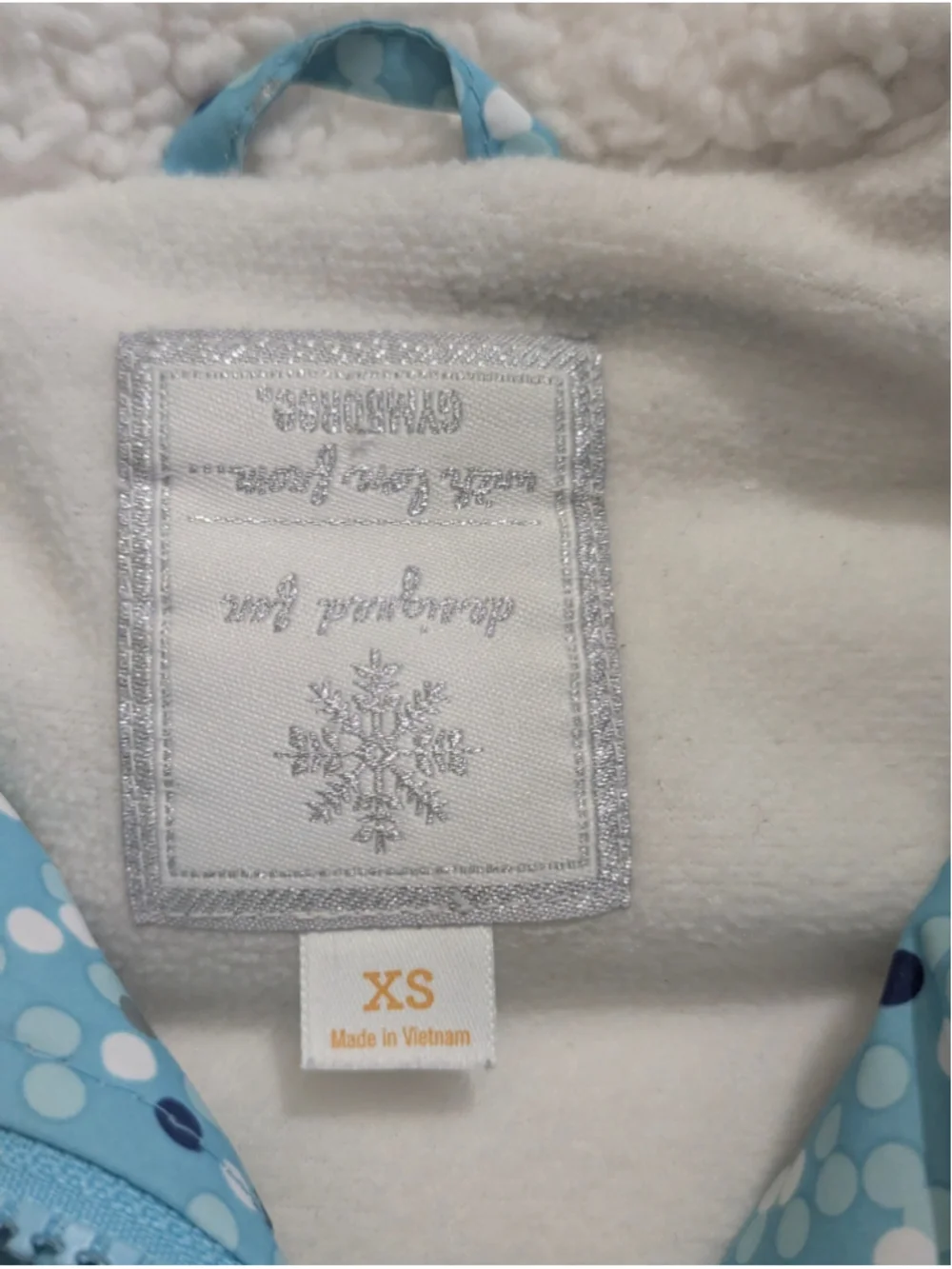 Gymboree Polka Dot Puffer Vest Blue White Size XS